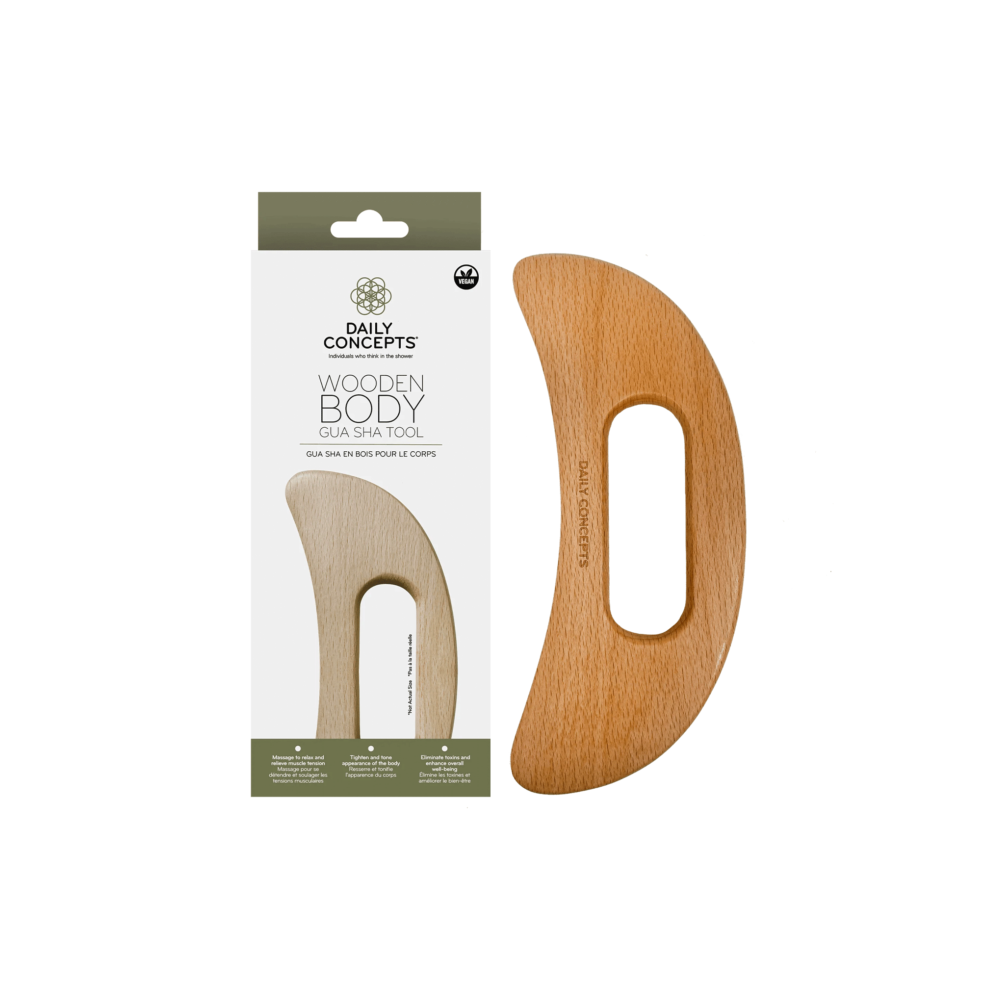 DAILY CONCEPTS WOODEN BODY GUA SHA TOOL