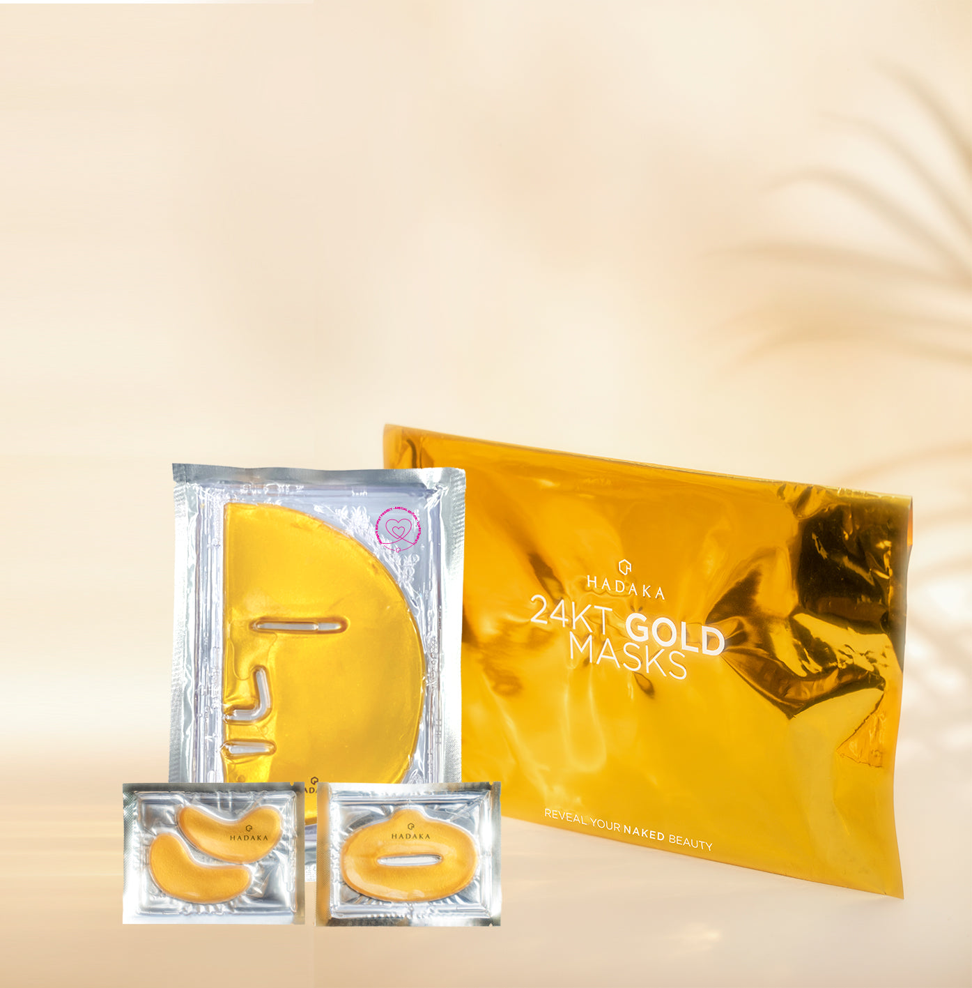 Hadaka 24KT Gold Collagen Hydrating Masks Trio (Face, Eyes, Lips)