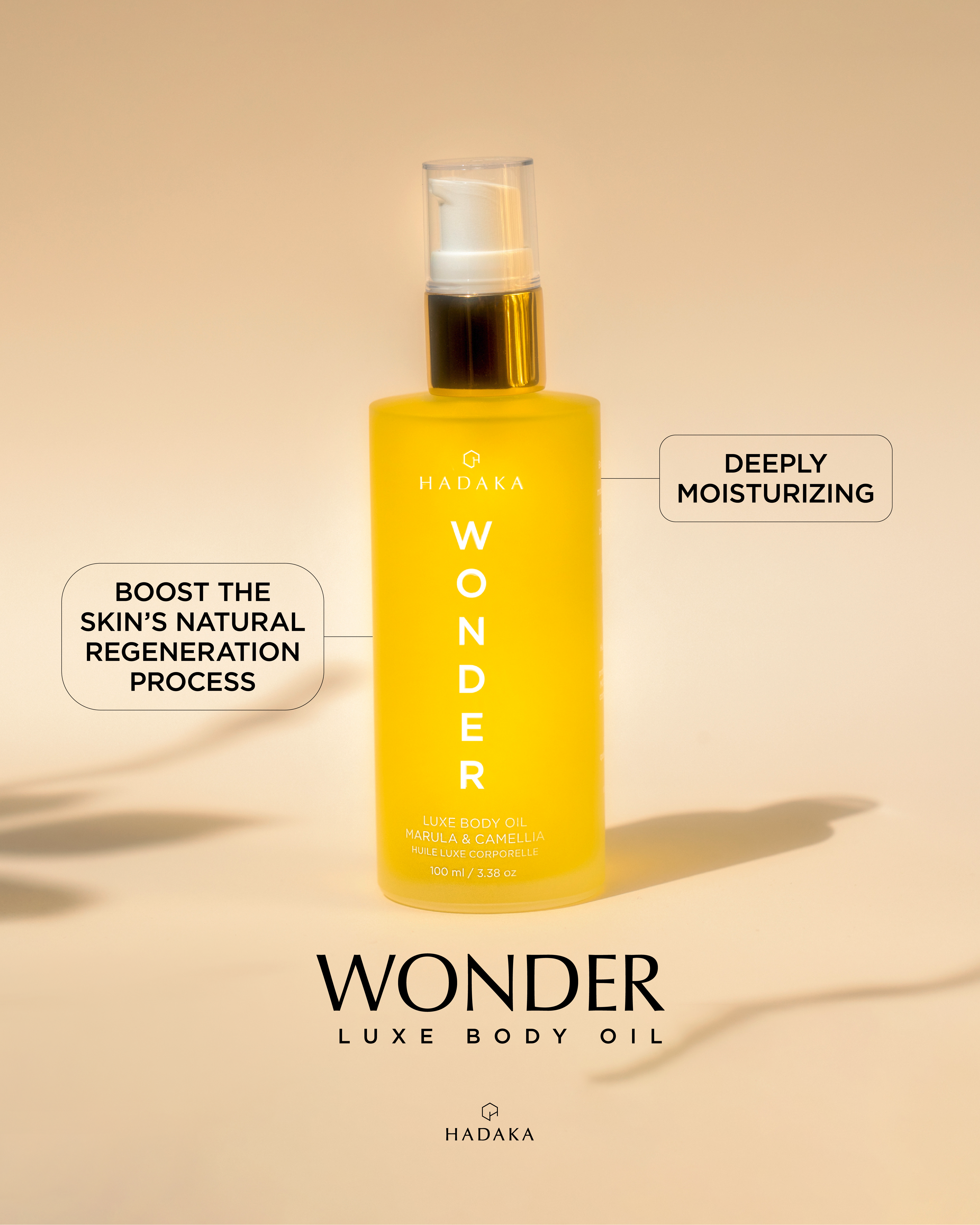 Huile corporelle luxueuse et super hydratante Hadaka WONDER